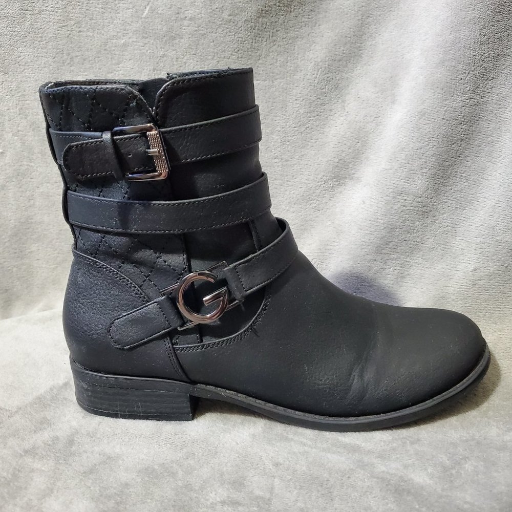 Guess Buckles and Straps Ankle Boots Black Size 9M - Picture 2 of 16